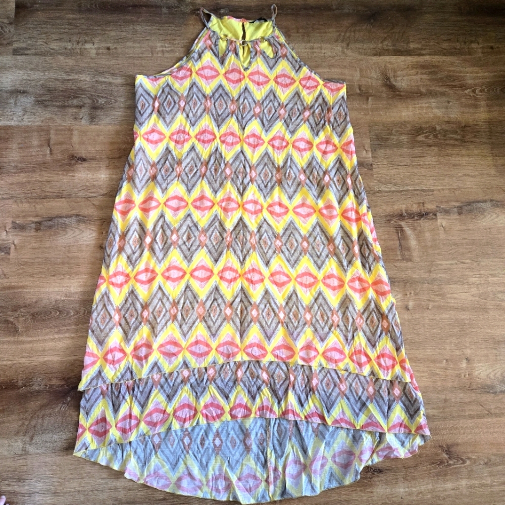 3x Mlle Gabrielle Colorful Geometric Womens Dress